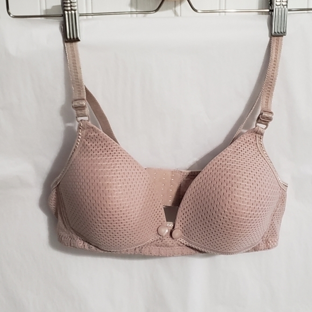 Lightly Padded Vented Maternity / Nursing Bra Nude 34B